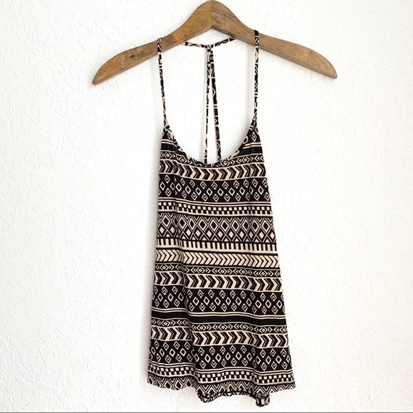 Forever 21 Tops - Forever 21 Black Boho Crisscross Low Back Tank